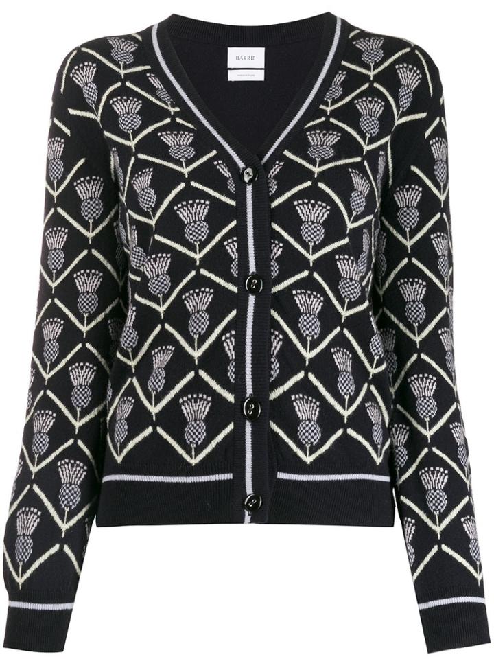 Barrie Patterned-knit Cashmere Cardigan - Blue