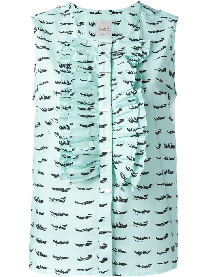 Eggs 'palma' Sleeveless Blouse, Women's, Size: 44, Green, Cotton