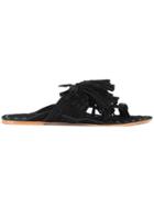 Figue Scaramouche Tasseled Sandals - Black