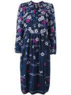 Lanvin Vintage Flower & Bird Print Dress - Blue
