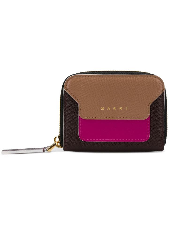 Marni Tri-colour Coin Purse - Brown