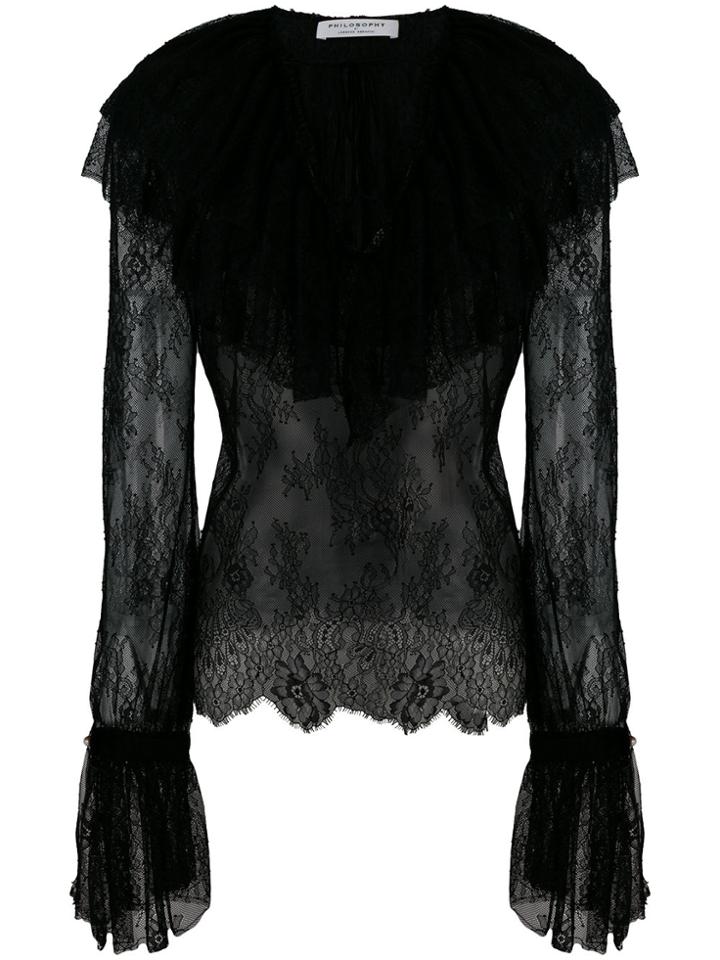 Philosophy Di Lorenzo Serafini Layered Lace Blouse - Black