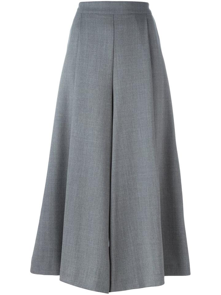 P.a.r.o.s.h. Cropped Wide Leg Trousers, Women's, Size: Small, Grey, Spandex/elastane/virgin Wool