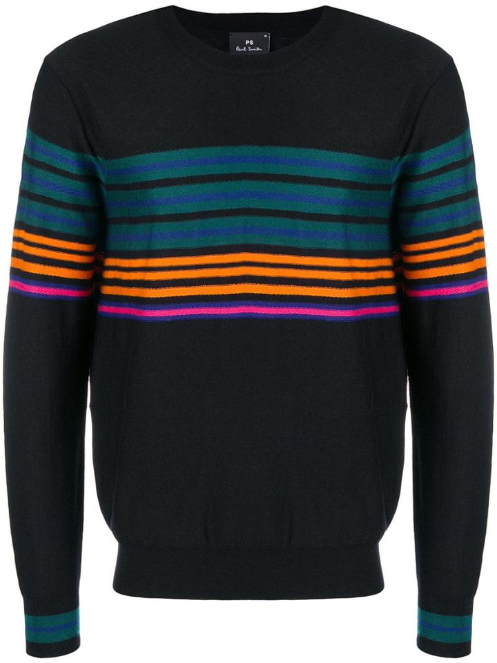 Ps By Paul Smith Colour-block Fitted Sweater - Black