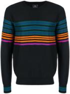 Ps By Paul Smith Colour-block Fitted Sweater - Black