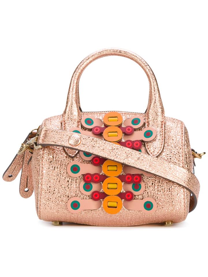 Anya Hindmarch - Mini Vere Flip Barrel Bag - Women - Deer Skin/leather - One Size, Pink/purple, Deer Skin/leather
