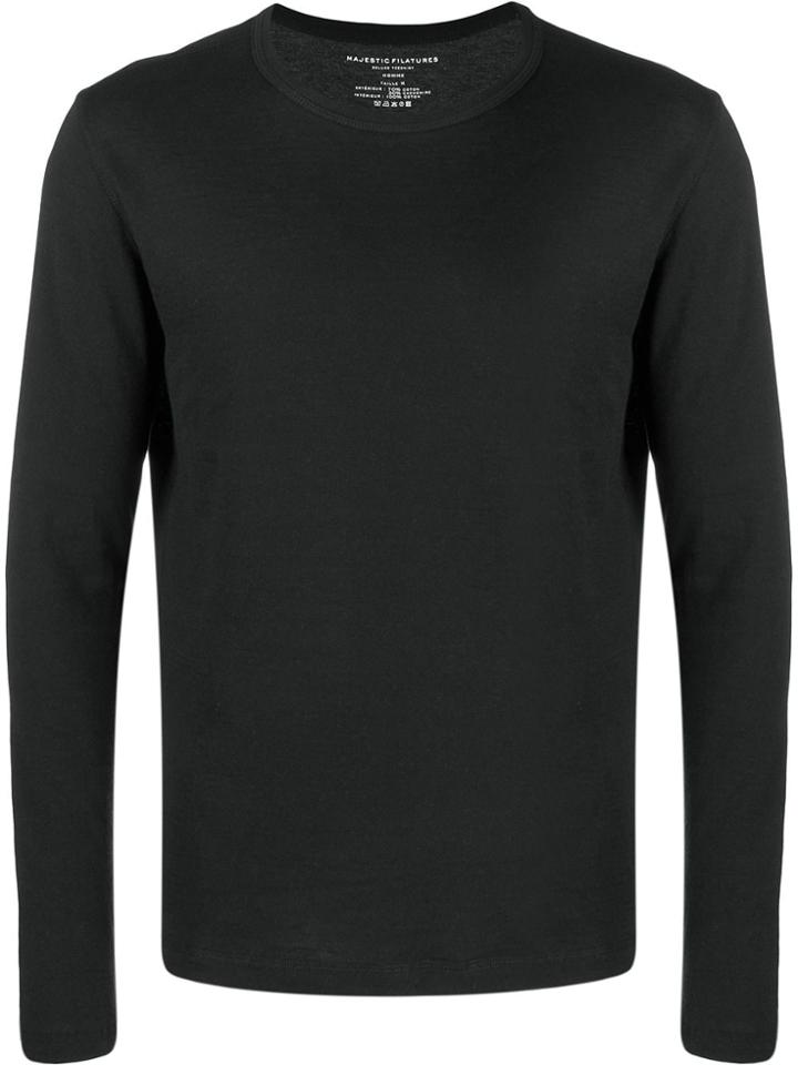 Majestic Filatures Fine Knit Long-sleeve Top - Black