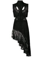 Alexander Mcqueen Asymmetric Lace Top - Black