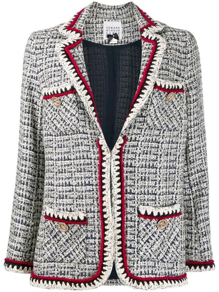 Edward Achour Paris Embroidered Fitted Blazer - Blue