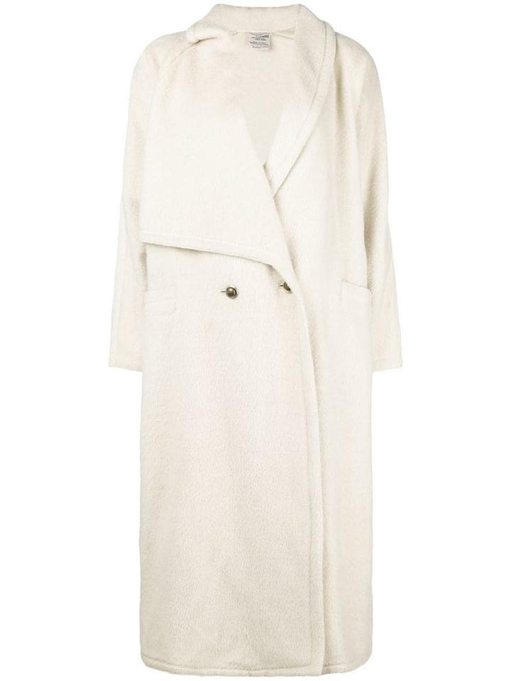 Versace Pre-owned Asymmetric Lapels Long Coat - White