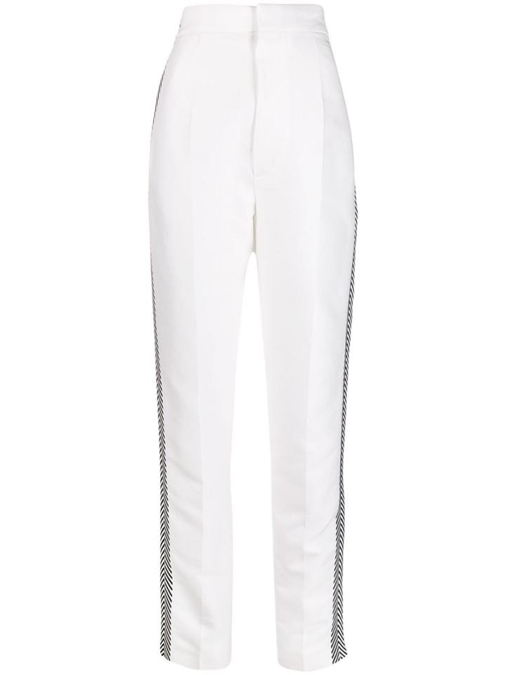 Haider Ackermann Embroidered High-waisted Trousers - White