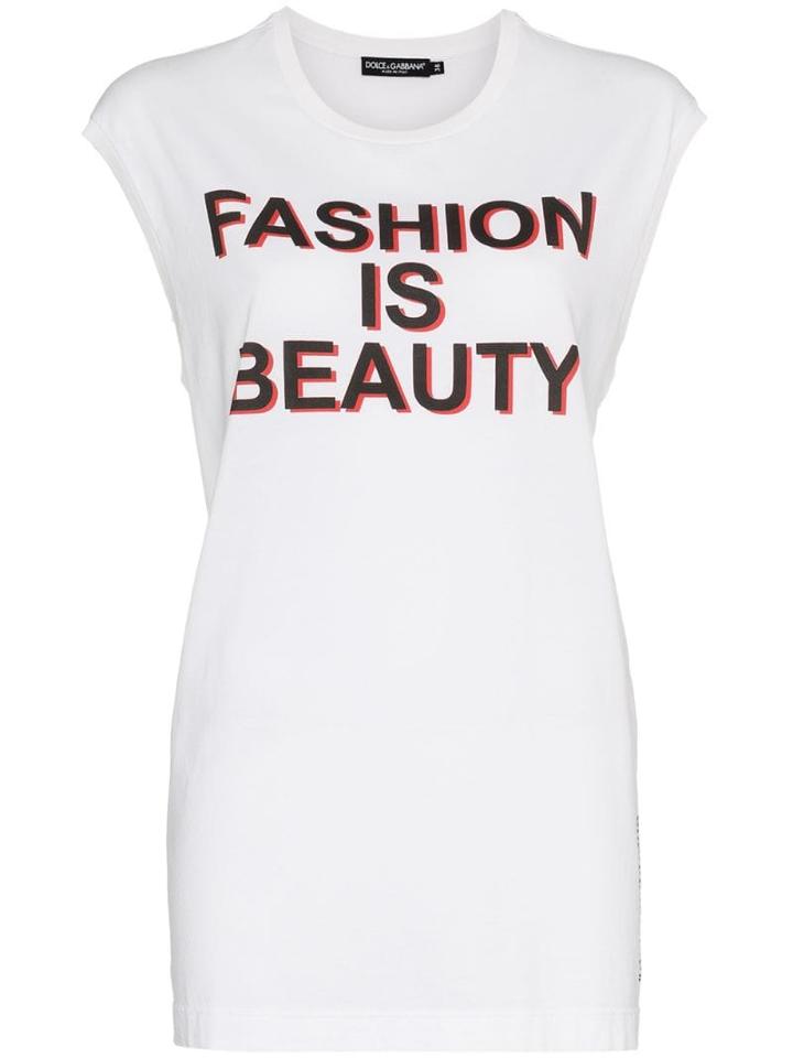 Dolce & Gabbana Fashion Is Beauty' Tank Top - White