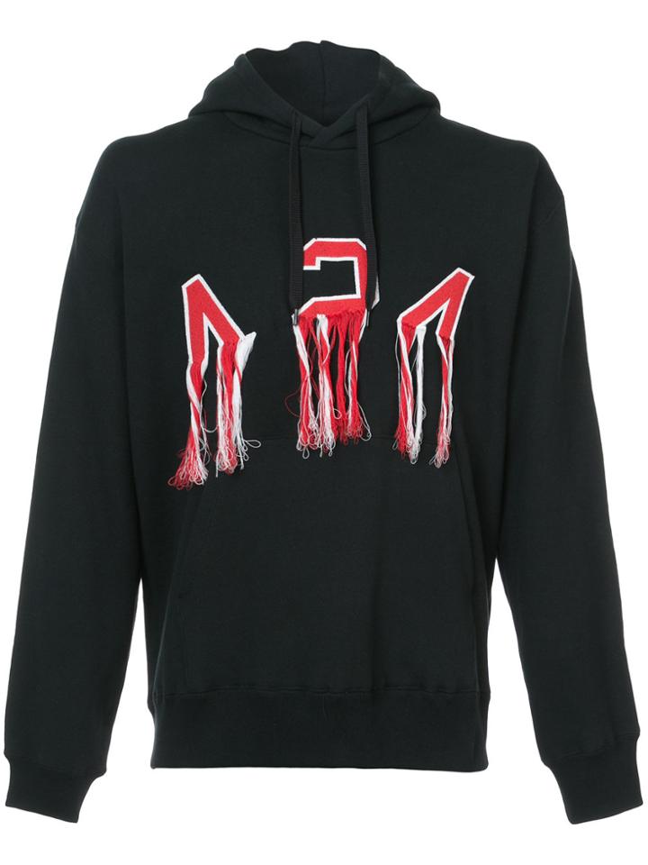 424 Fairfax Frayed Detail Hoodie - Black
