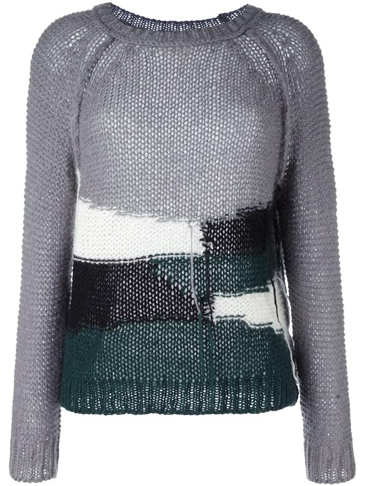 Erika Cavallini 'semicouture' Pullover, Women's, Size: Large, Grey, Acrylic/polyamide/mohair