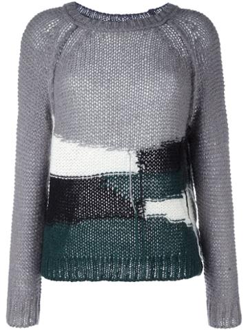 Erika Cavallini 'semicouture' Pullover, Women's, Size: Large, Grey, Acrylic/polyamide/mohair