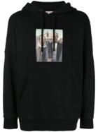 Palm Angels Graphic Print Hooded Sweatshirt - Black