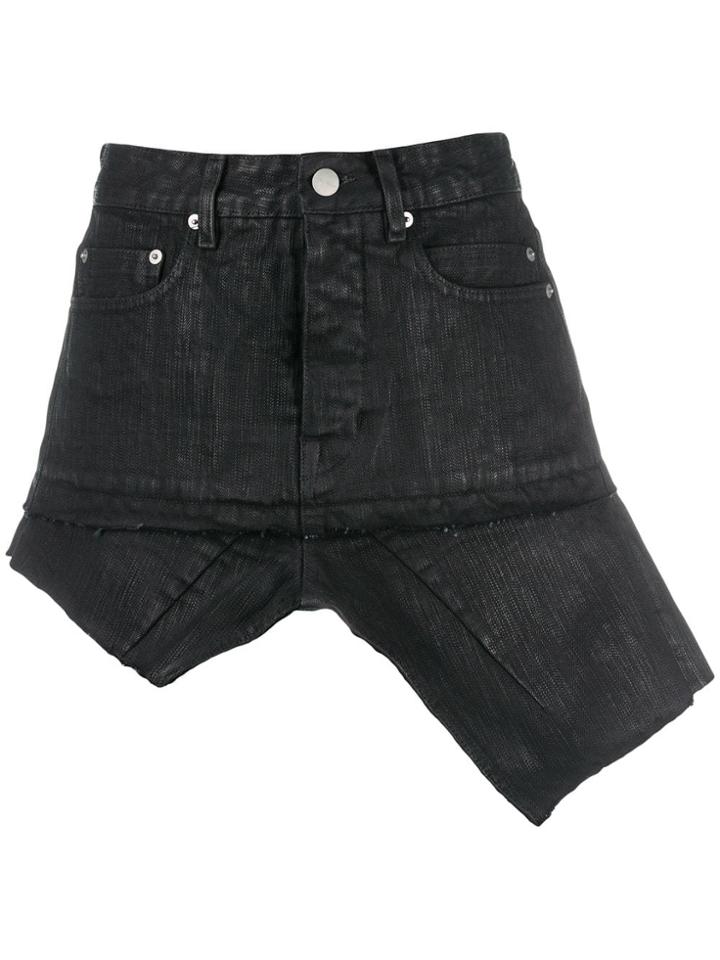 Rick Owens Sisy Asymmetric Denim Skirt - Black