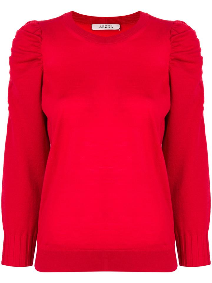 Dorothee Schumacher Ruffle Shoulder Sweater - Red