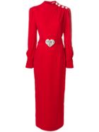 Alessandra Rich Long Sleeved Belted Dress - Red