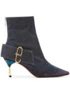 Darmaki Grey Liz 70 Lamé Boots - Metallic