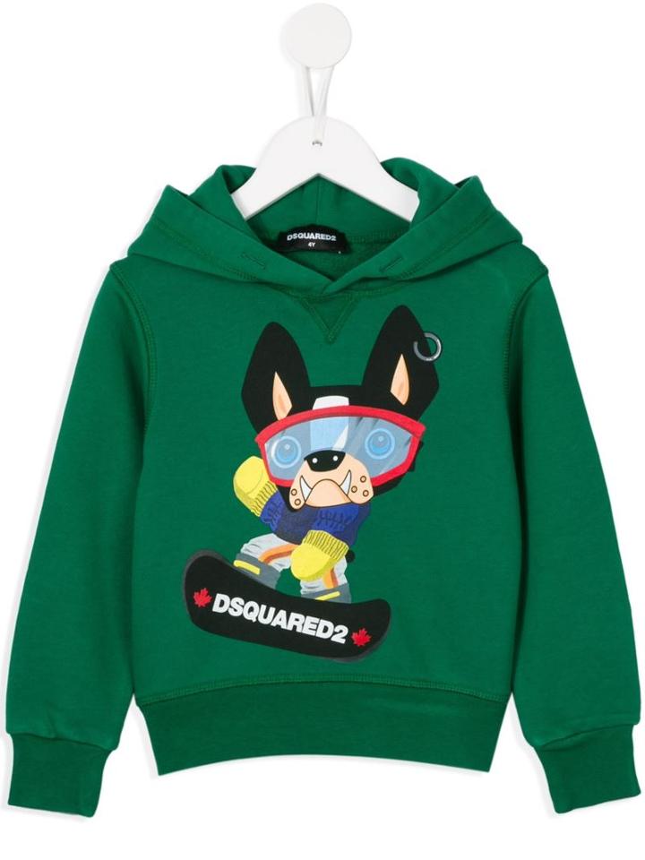 Dsquared2 Kids Snowboarding Dog Print Hoodie