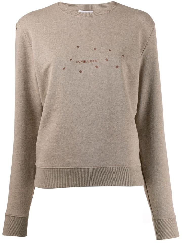 Saint Laurent Stars Print Sweater - Neutrals