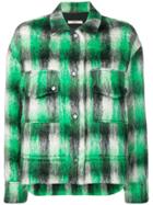 Odeeh Cropped Check Jacket - Green