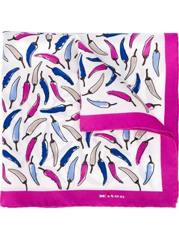 Kiton Peppers Print Pocket Square, Men's, Pink/purple, Silk