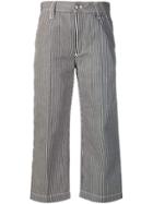 Marc Jacobs Striped Cropped Trousers - Black