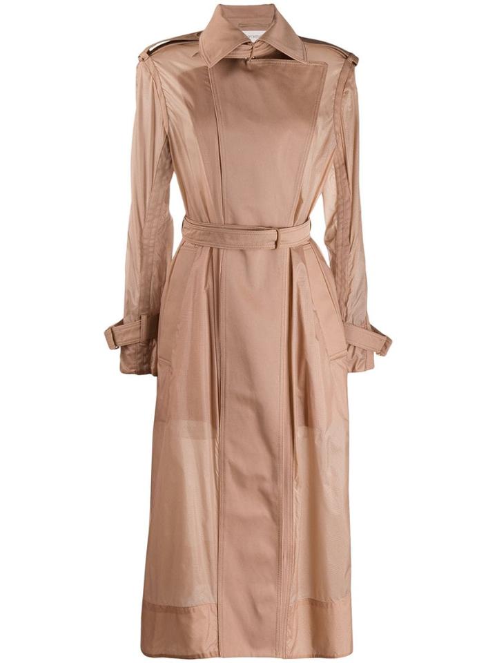 Sportmax Sheer Trench Coat - Neutrals