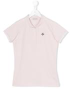Moncler Kids - Embroidered Logo Polo Shirt - Kids - Cotton/spandex/elastane - 14 Yrs, Girl's, Pink/purple