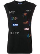 Sjyp Logo Patch Vest Top - Black