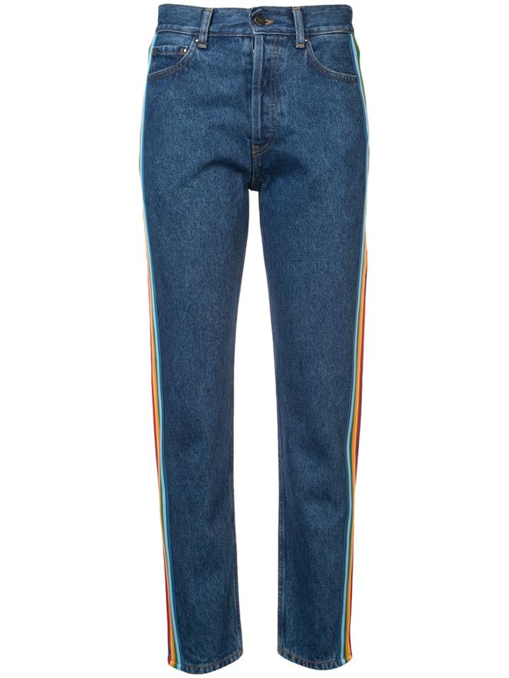Palm Angels Rainbow Side-stripe Jeans - Blue