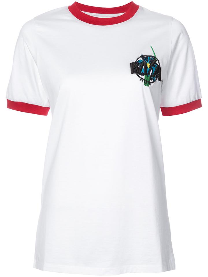 Marques'almeida - Embroidered Logo T-shirt - Women - Cotton - L, White, Cotton