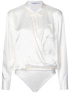 T By Alexander Wang Collared Silk Blouse - White