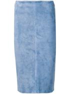Arma High-waisted Pencil Skirt - Blue