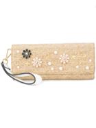 Christian Siriano Straw Clutch - Pink & Purple