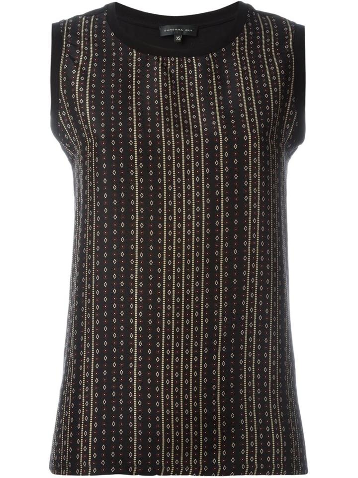 Barbara Bui Printed Panel Sleeveless Top