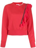 Palm Angels Zip Detail Sweatshirt - Red