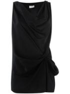Lanvin Draped Top, Women's, Size: 40, Black, Silk