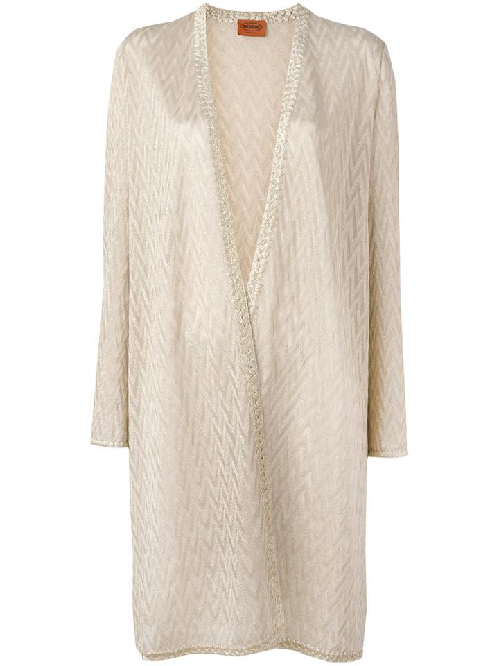 Missoni Open Cardigan, Women's, Size: 44, Nude/neutrals, Viscose/cupro/polyester