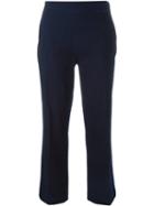 Odeeh Cropped Trousers, Women's, Size: 38, Blue, Cotton/spandex/elastane