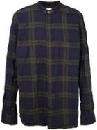 Paul Smith Plaid Collarless Shirt, Men's, Size: Small, Green, Cotton