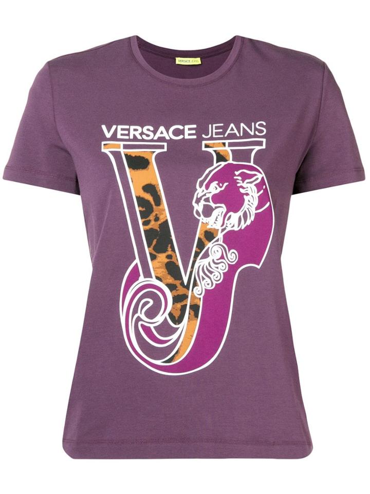 Versace Jeans Logo Print T-shirt - Pink & Purple