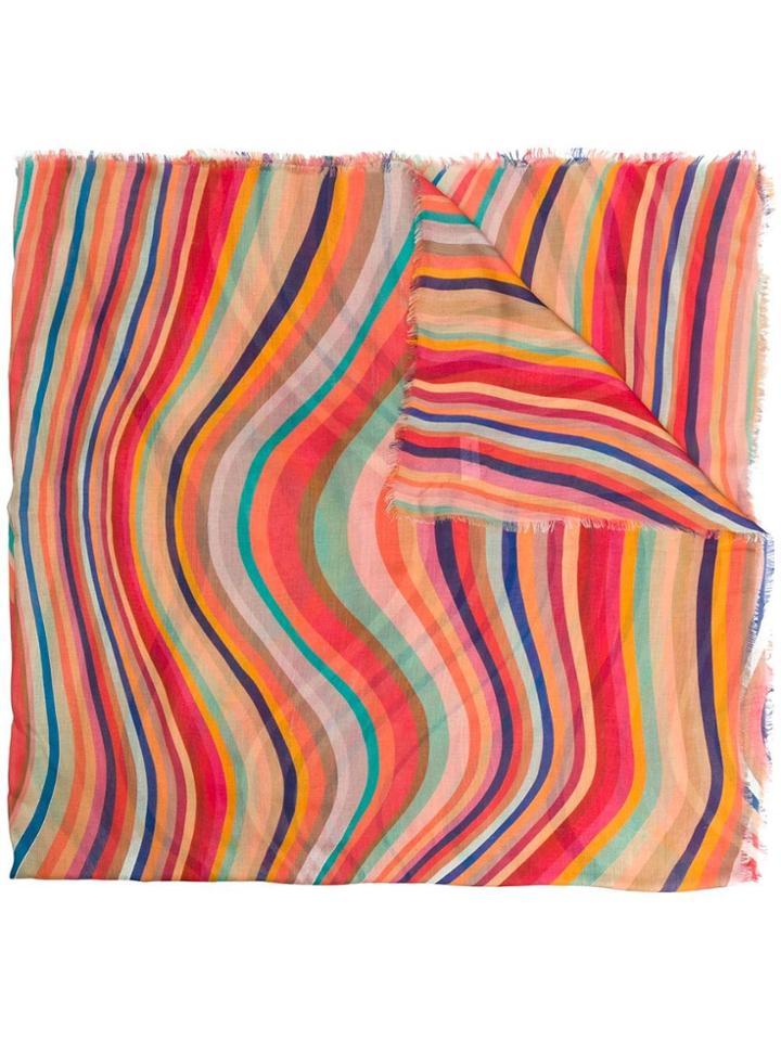 Paul Smith Wave Striped Scarf - Pink