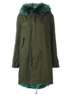 Mr & Mrs Italy Lined Hooded Parka, Women's, Size: Xs, Green, Cotton/lamb Skin/coyote Fur/viscose