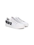 Dsquared2 Kids Logo Embroidered Low Top Sneakers - White