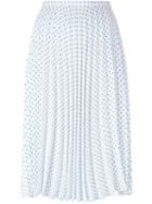 J.w. Anderson Polka Dot Pleated Skirt, Women's, Size: 6, White, Acetate/polyethylene