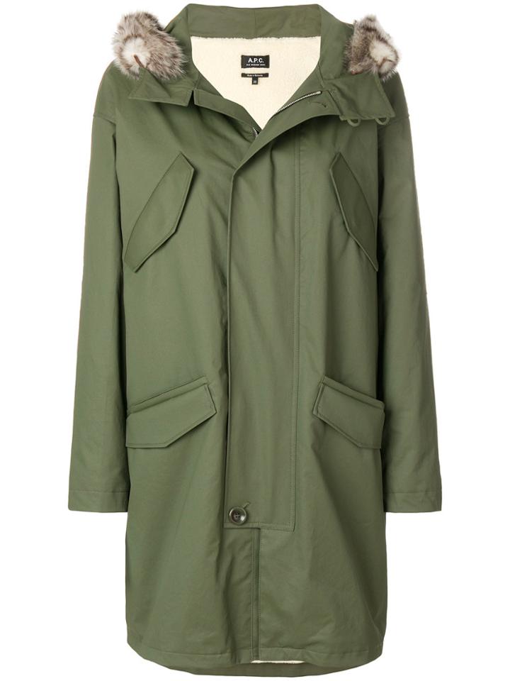 A.p.c. Hooded Parka - Green