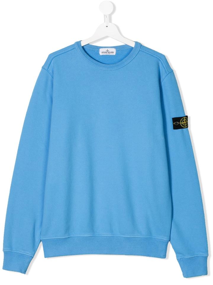Stone Island Junior Teen Logo Patch Sweatshirt - Blue